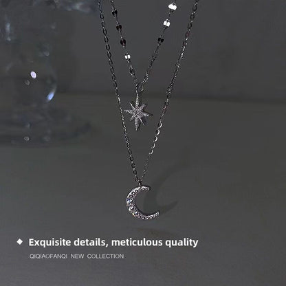 Layered Star Moon Pendant Necklace for Women – product view 3