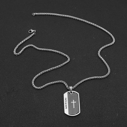 Crusader Titanium Steel Pendant Necklace – product view 2
