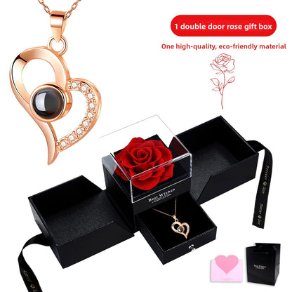 Heart Projection Necklace with Multilingual Message – product view 11