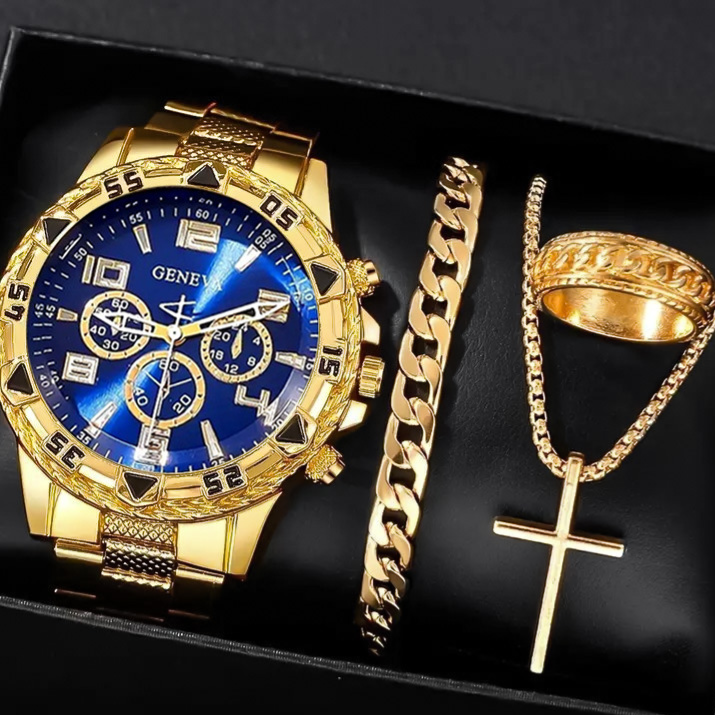 Men's Chronograph Quartz Watch with Steel Band – product view 2