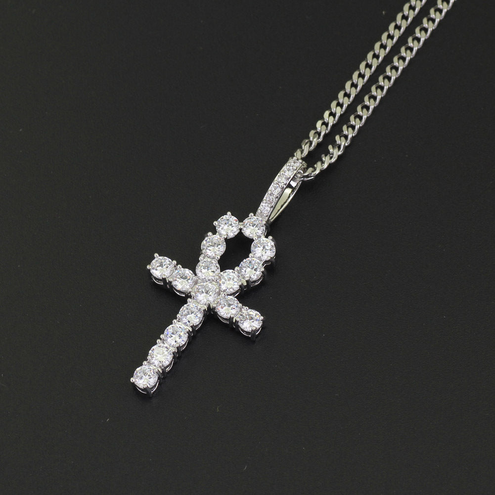 Men's Crystal Cross Pendant Necklace – product view 9