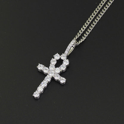 Men's Crystal Cross Pendant Necklace – product view 9