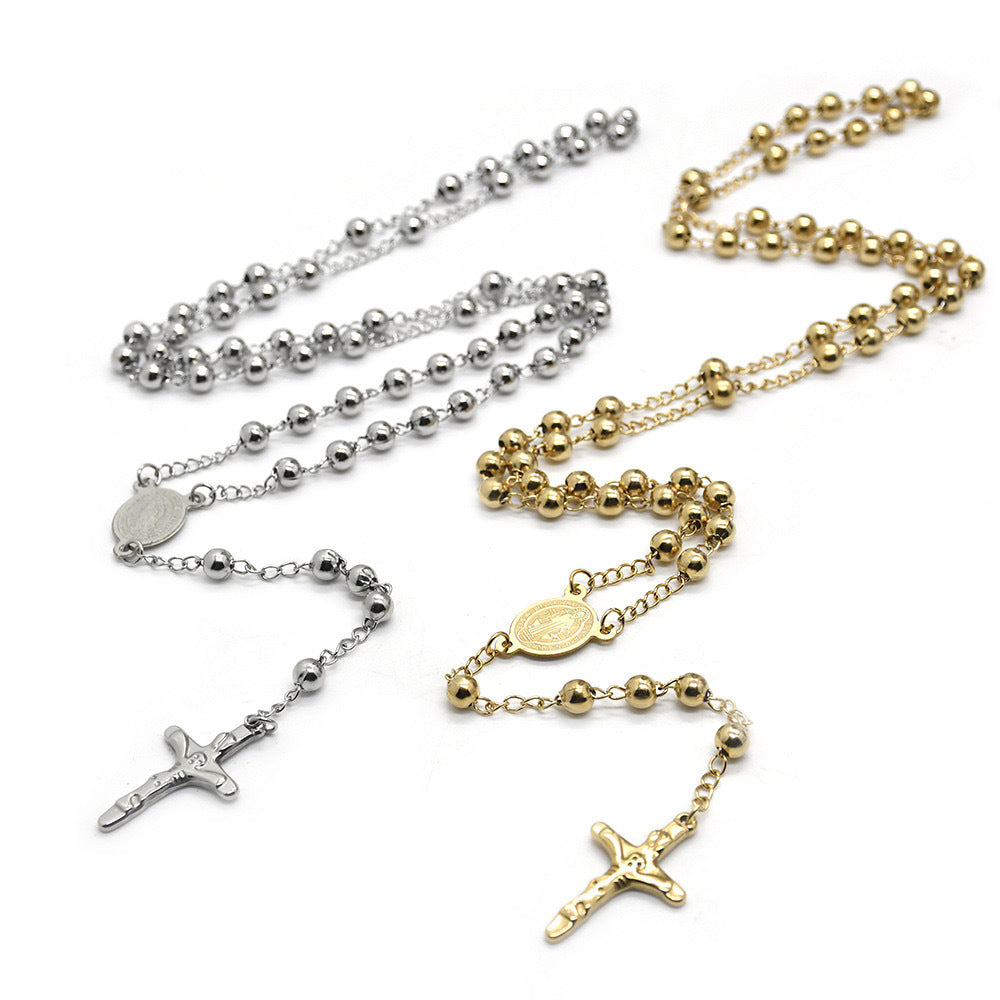 Wide Cross Chain Necklace – product view 3