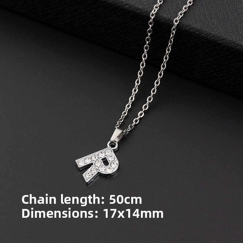 Crystal-Accent Initial Pendant Necklace – product view 23