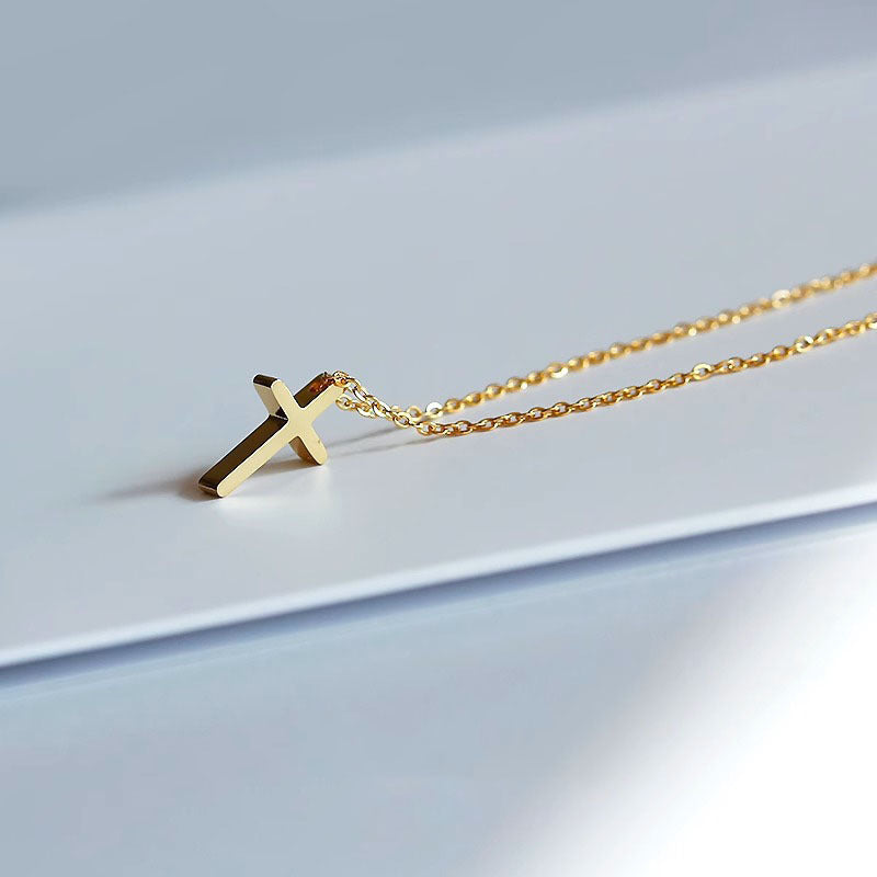 Cross Necklace – Titanium steel – product view 2