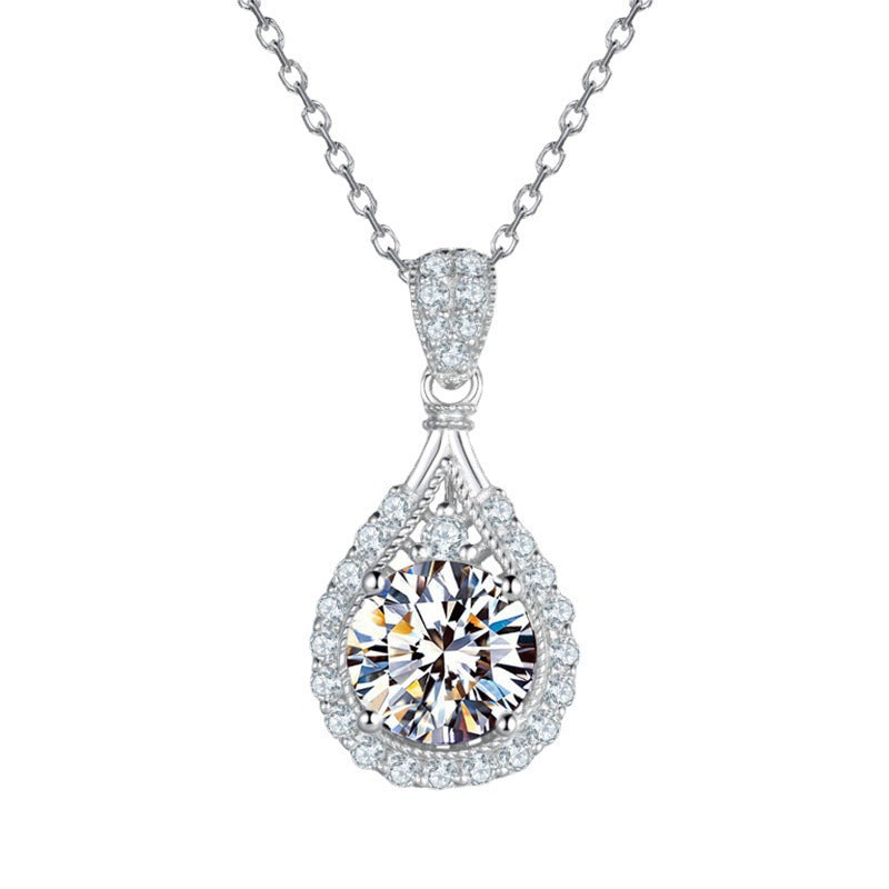 Teardrop Stone Pendant Necklace – product view 2