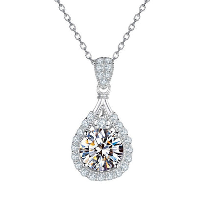 Teardrop Stone Pendant Necklace – product view 2