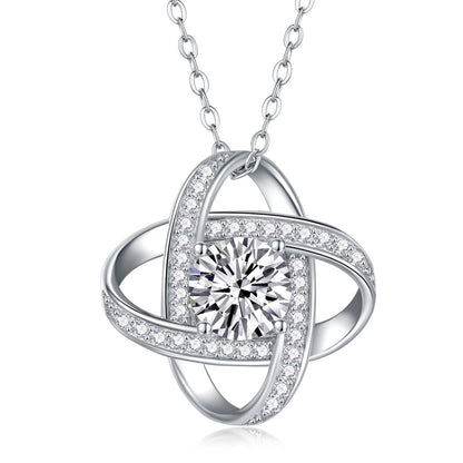 Crystal Silver Pendant Necklace – product view 3