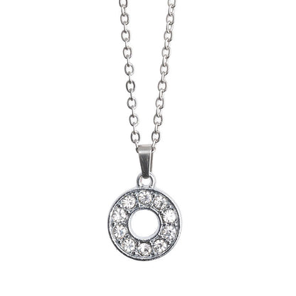 Stainless Steel Letter Necklace with Crystal Pendant – product view 2