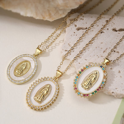 Geometric Crystal Pendant Necklace – product view 1