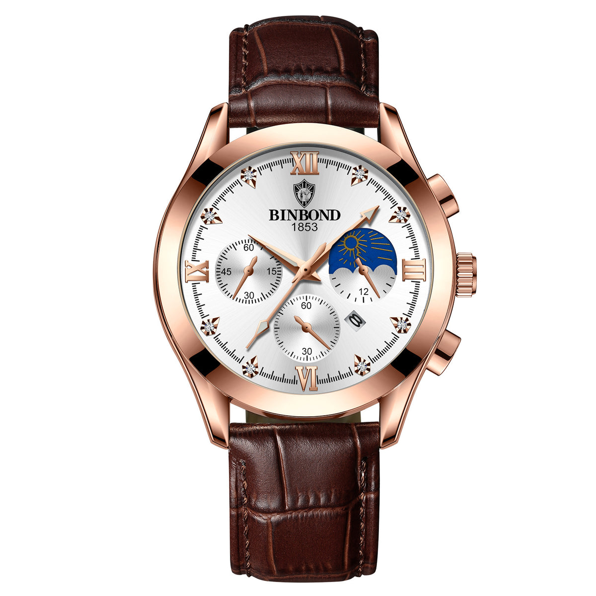 30m Waterproof Luminous Quartz Watch – Genuine Leather