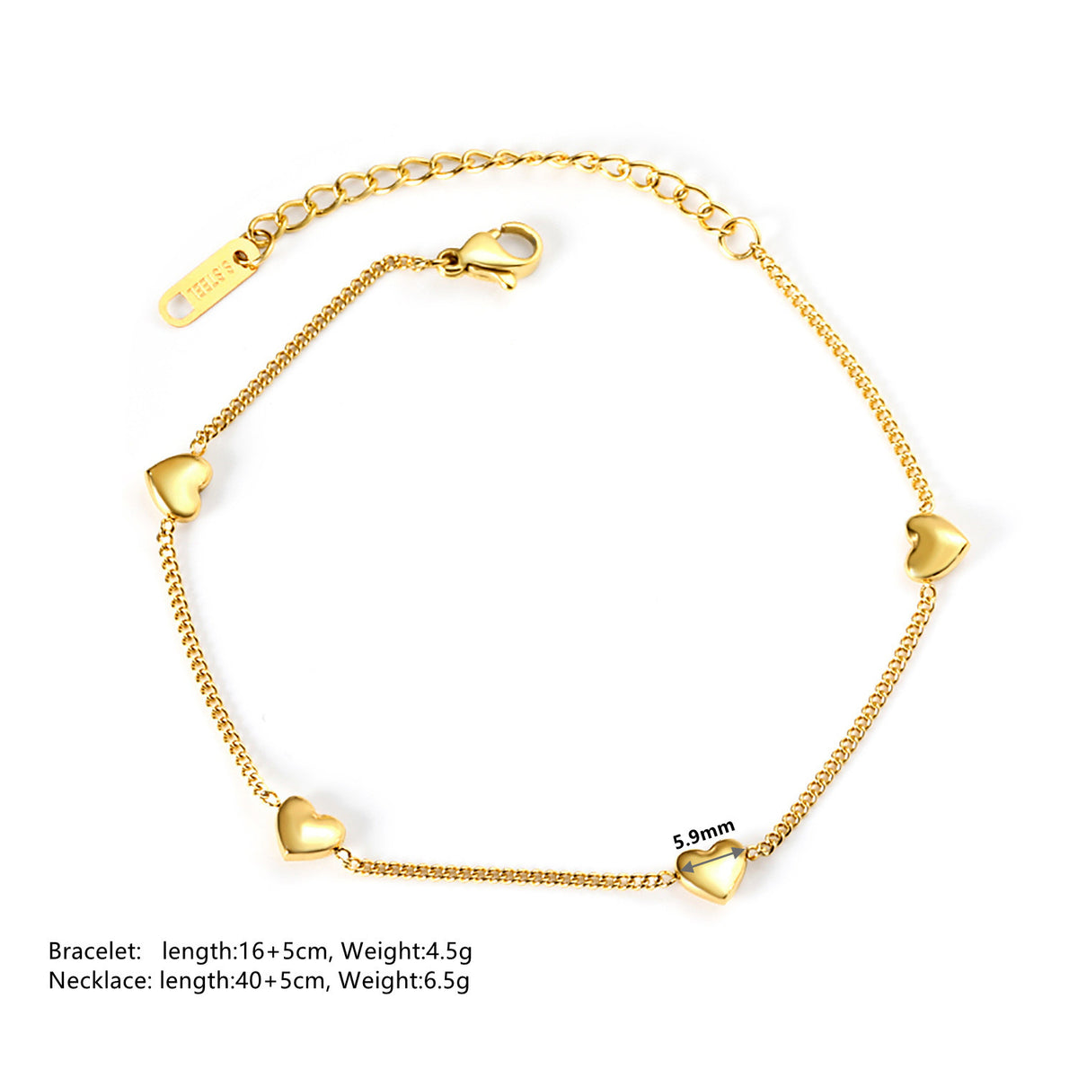 Minimalist Titanium Steel Heart Necklace – product view 3