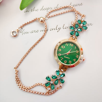 Flower-shaped Crystal-accent Women's Quartz Watch – product view 3
