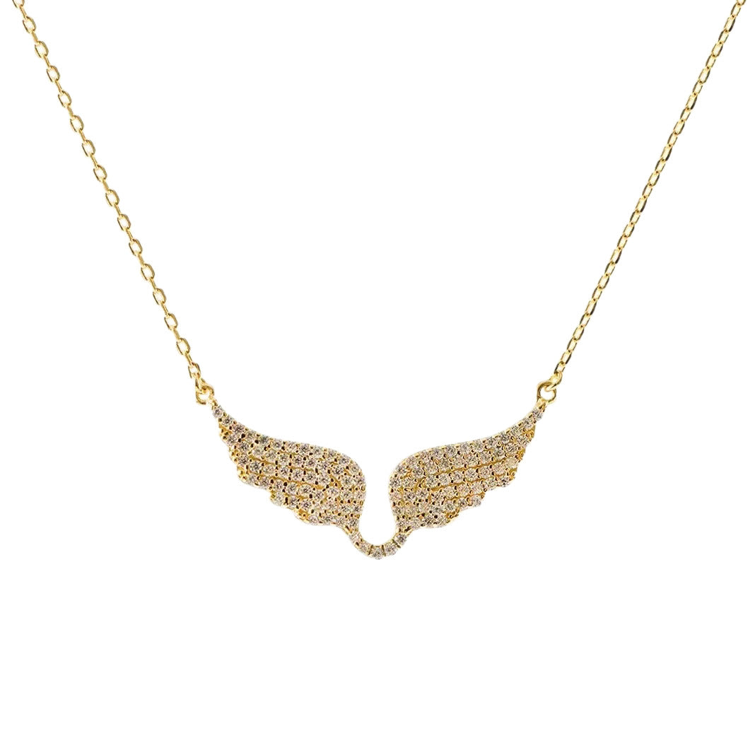 Angel Wing Crystal Pendant Necklace – product view 5
