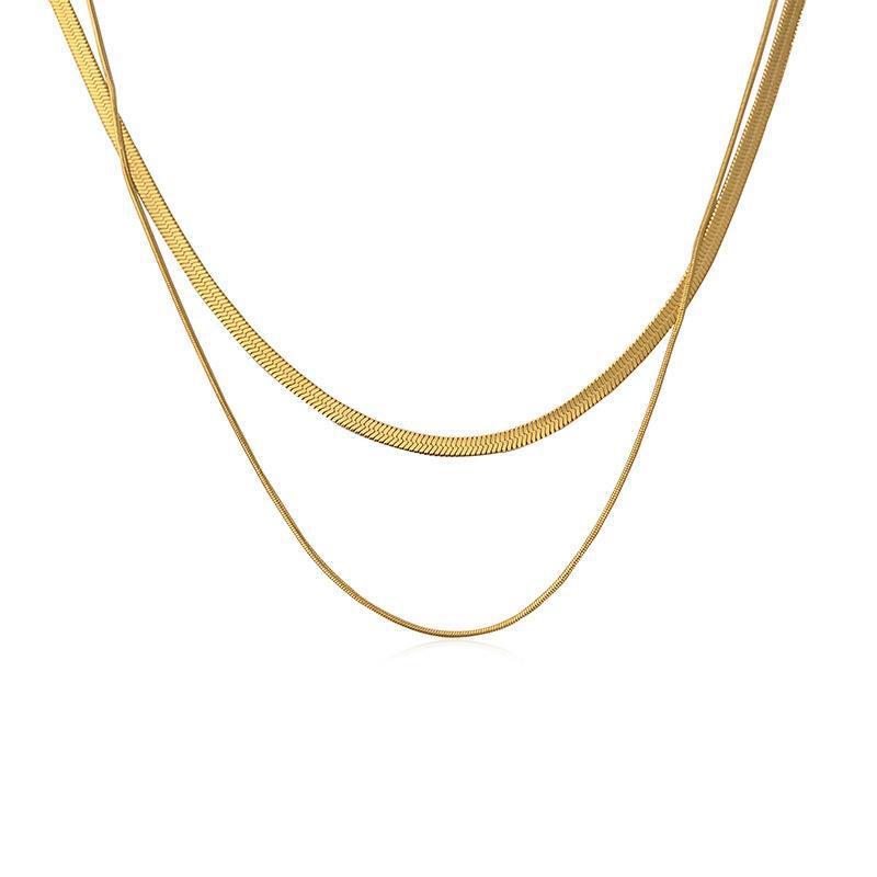 Double Layer Geometric Pendant Necklace – product view 5