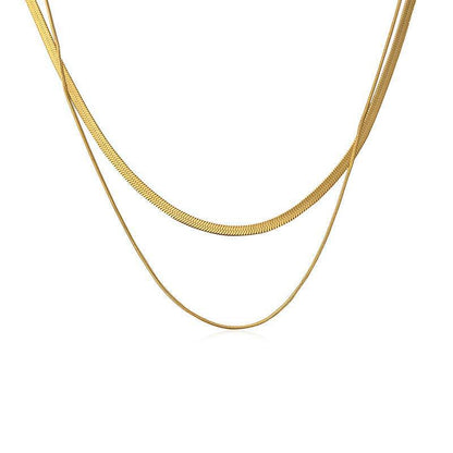 Double Layer Geometric Pendant Necklace – product view 5