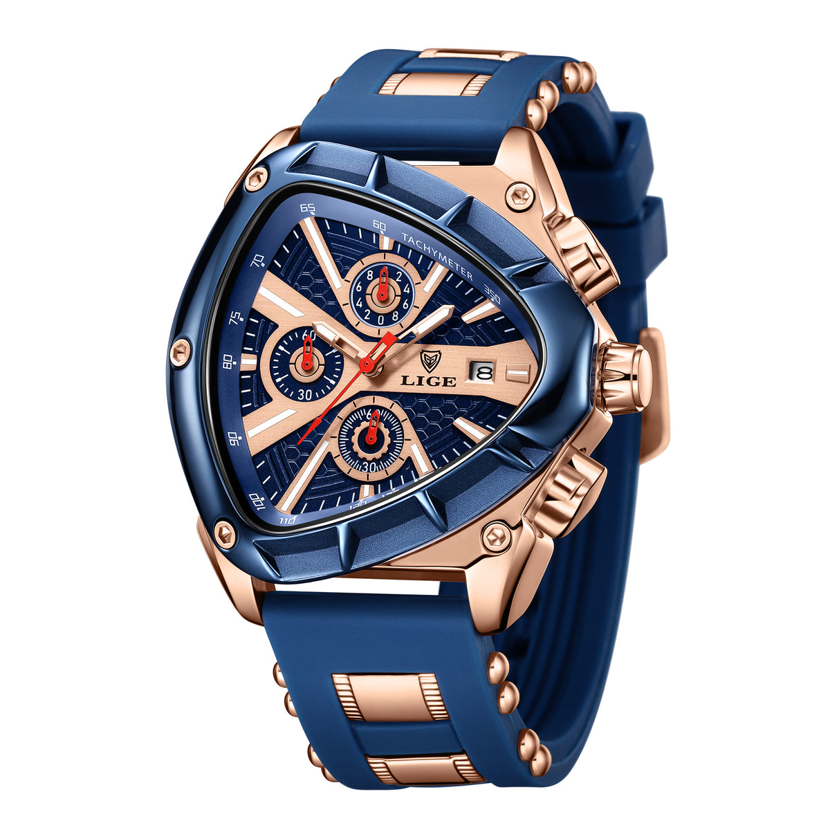 Polygonal Luminous Calendar Watch – product view 2