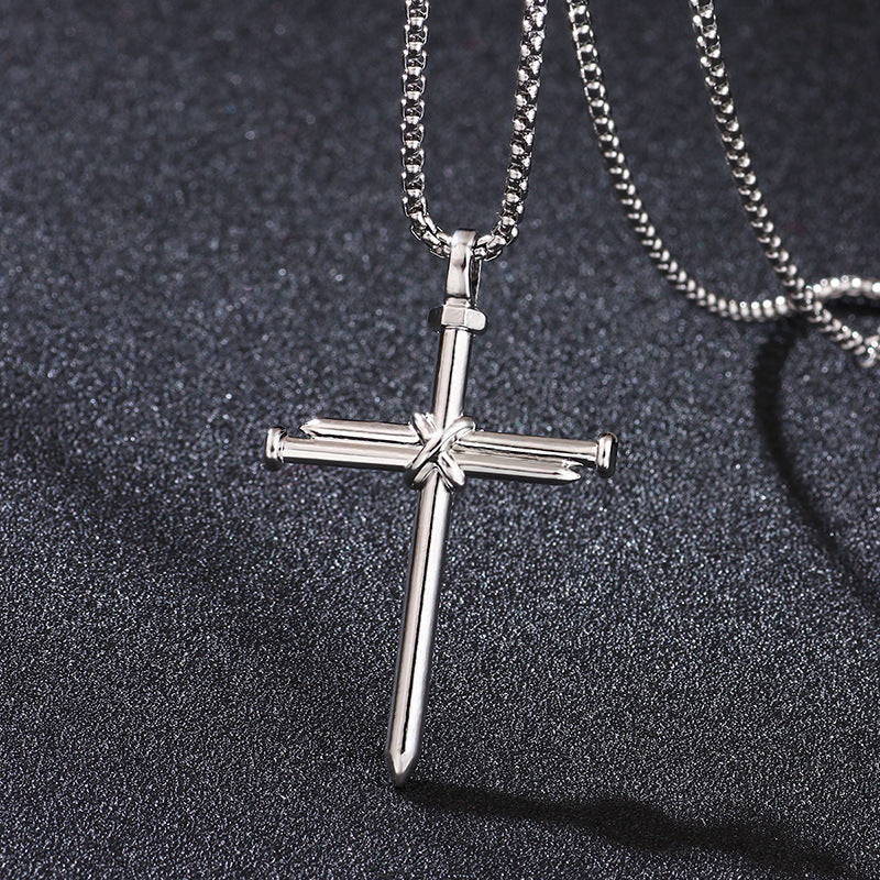 Minimalist Stainless Steel Cross Necklace – product view 1