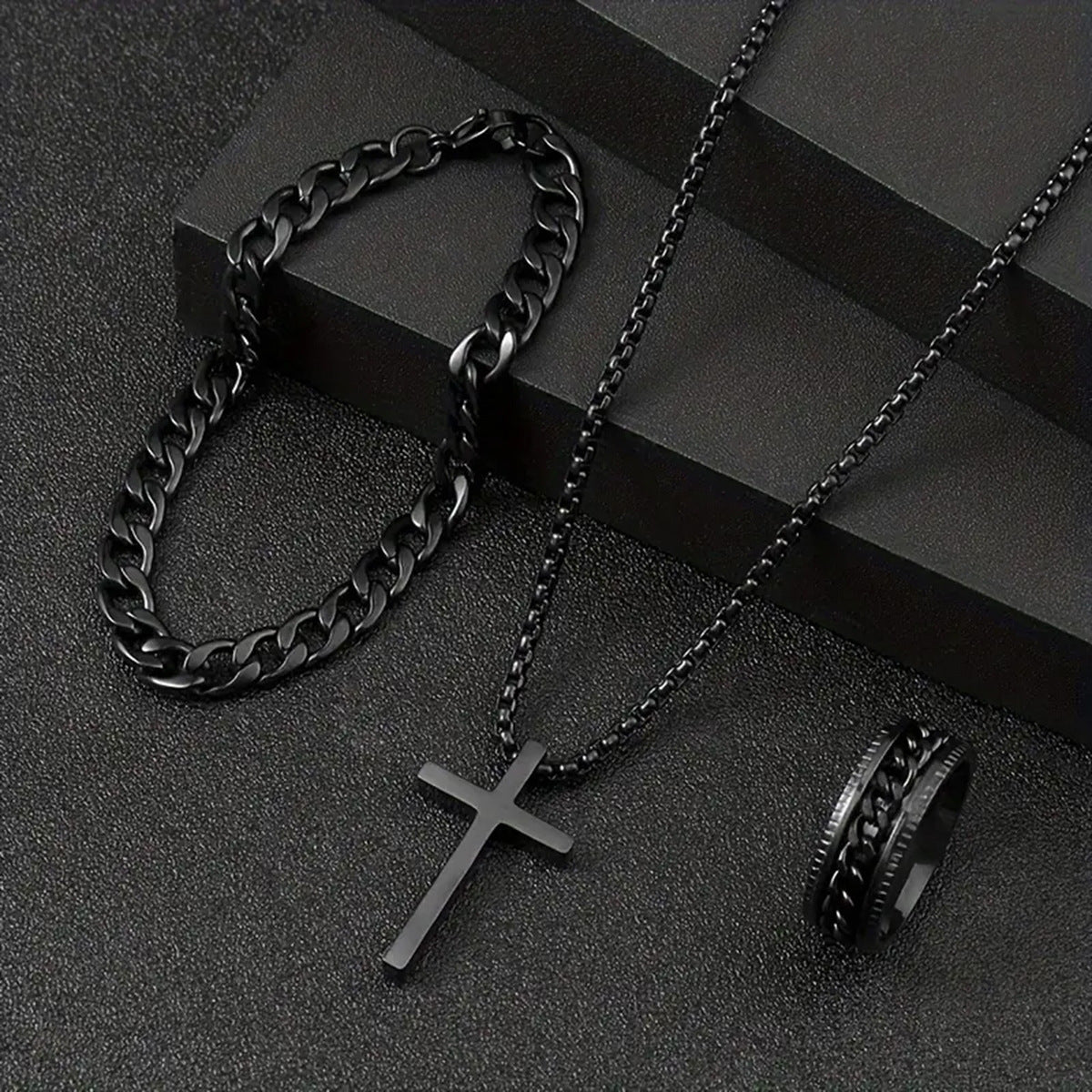 Three-Piece Cross Jewelry Set – product view 2