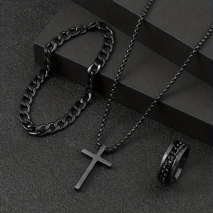 Three-Piece Cross Jewelry Set – product view 2