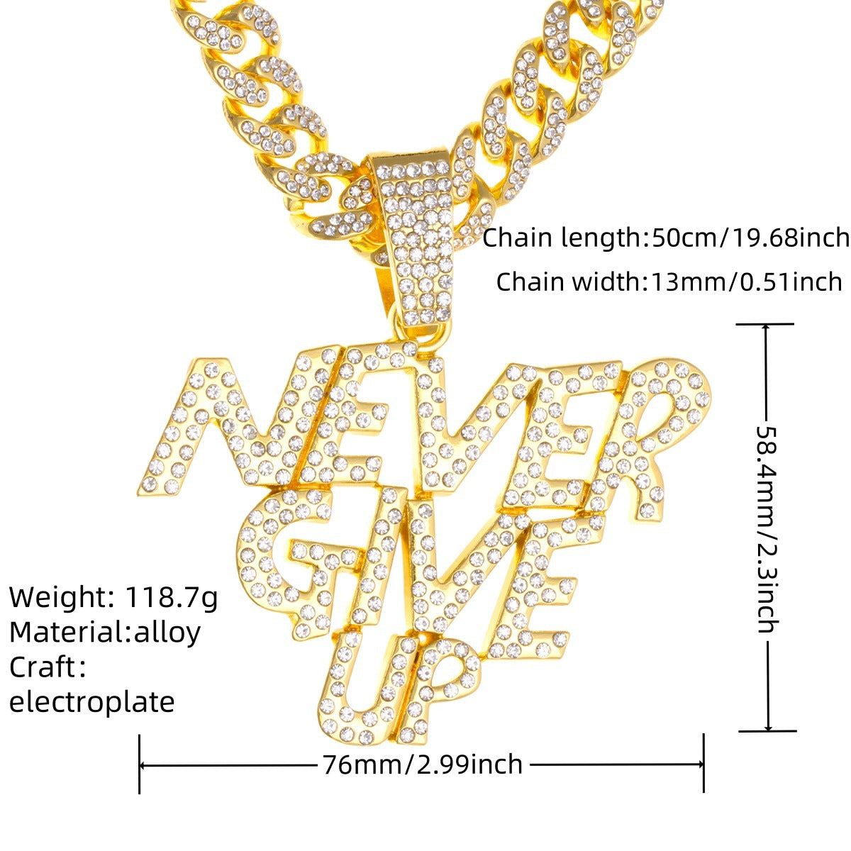 Cuban Chain Necklace Pendant – product view 12