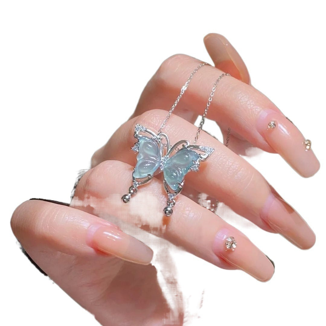 Ice-clear Butterfly Necklace for Women – product view 3