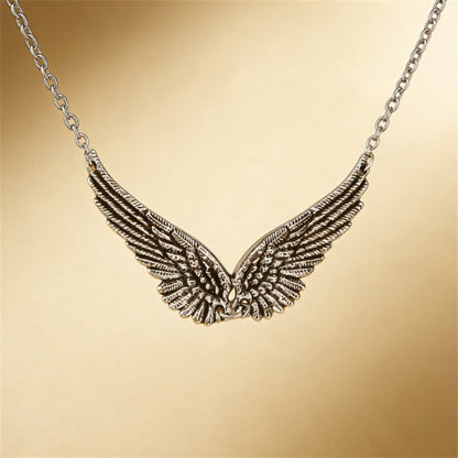 Double Wings Angel Retro Pendant Necklace for Women – product view 2