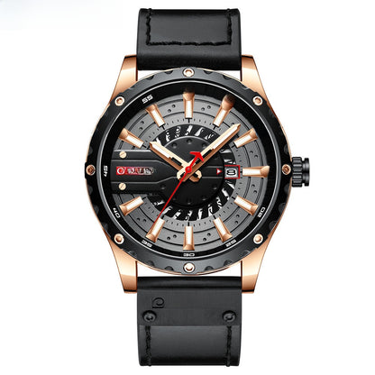 Curren Mens Calendar Leather Watch – Style 2 – product view 1