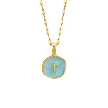 Octagonal Cross Pendant Necklace – product view 5