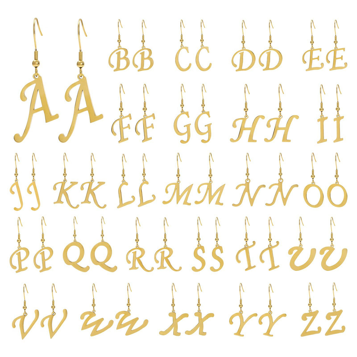 Personalized Initial Letter Earrings – product view 2