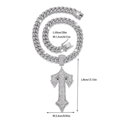Hip Hop Letter Pendant Necklace with Cuban Chain – product view 5