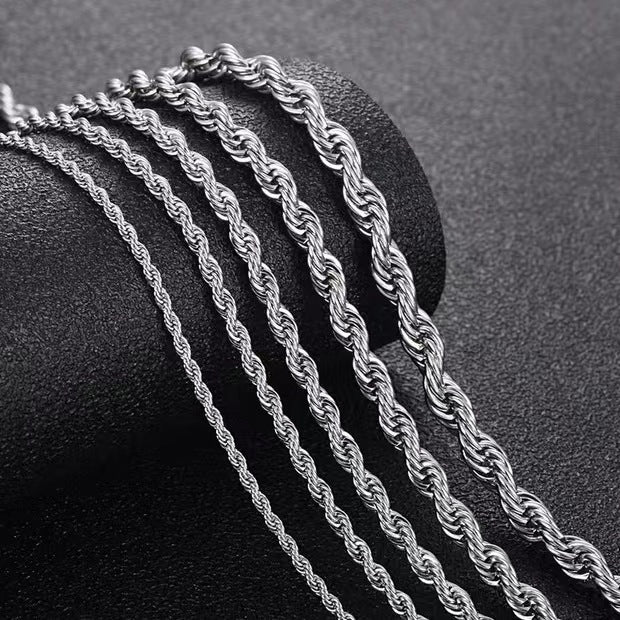 Stainless Steel Twist Chain Necklace – product view 1