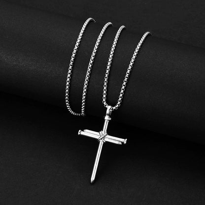 Minimalist Stainless Steel Cross Necklace – product view 4