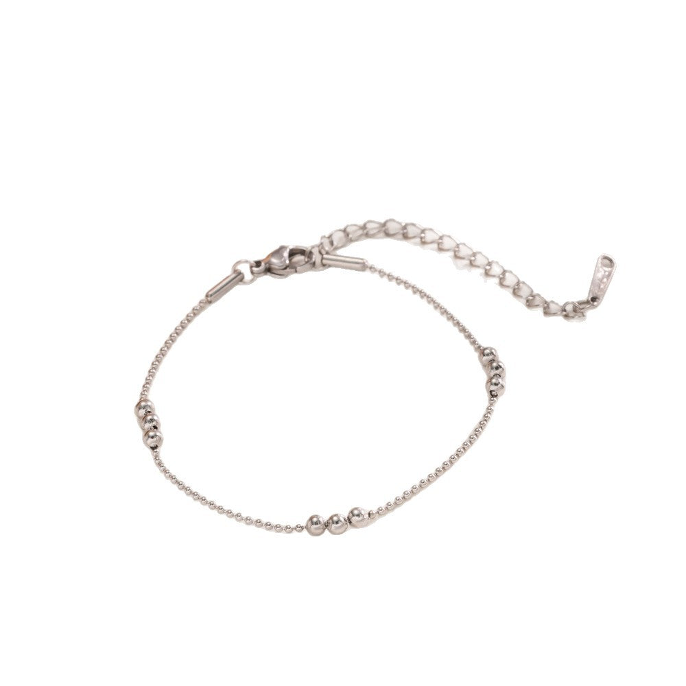 Geometric Titanium Steel Necklace and Bracelet Set – product view 4