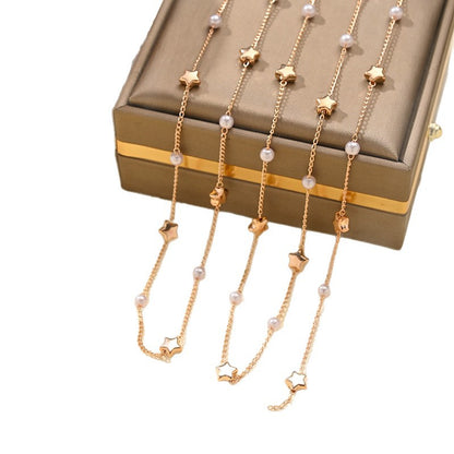 Imitation Pearl Chain Necklace – product view 4