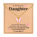 Pink Butterfly Stainless Steel Necklace