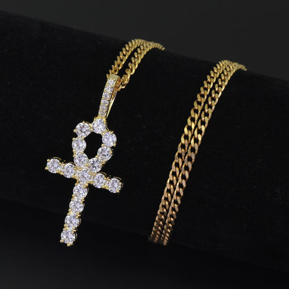 Men's Crystal Cross Pendant Necklace – product view 4