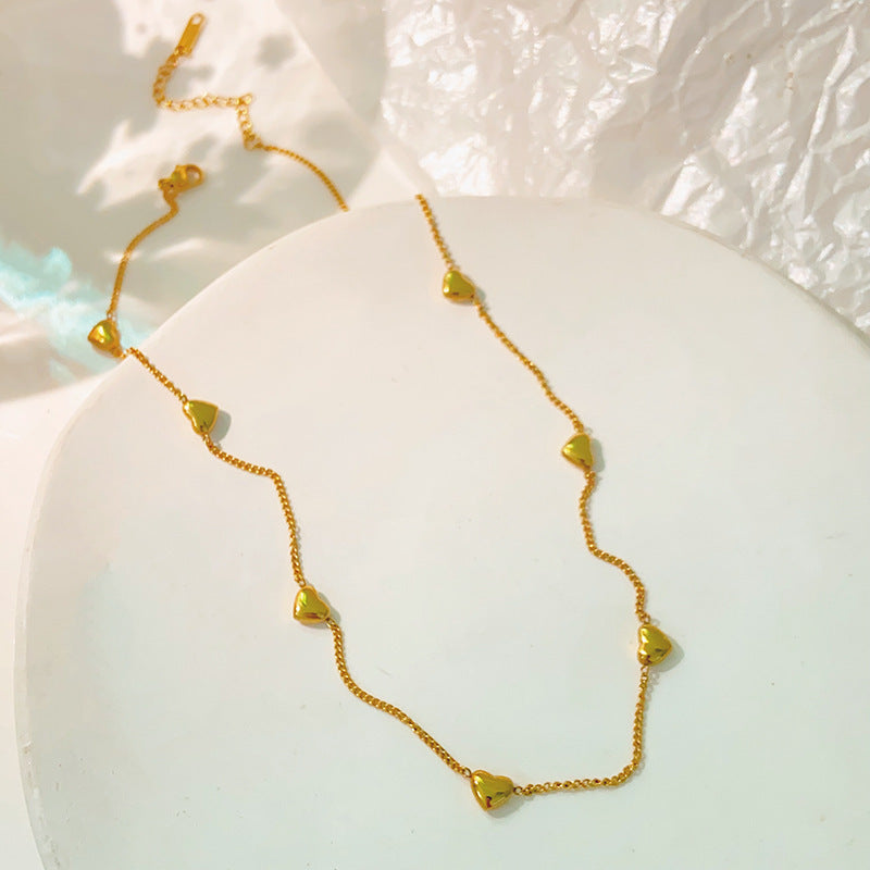 Minimalist Titanium Steel Heart Necklace – product view 7