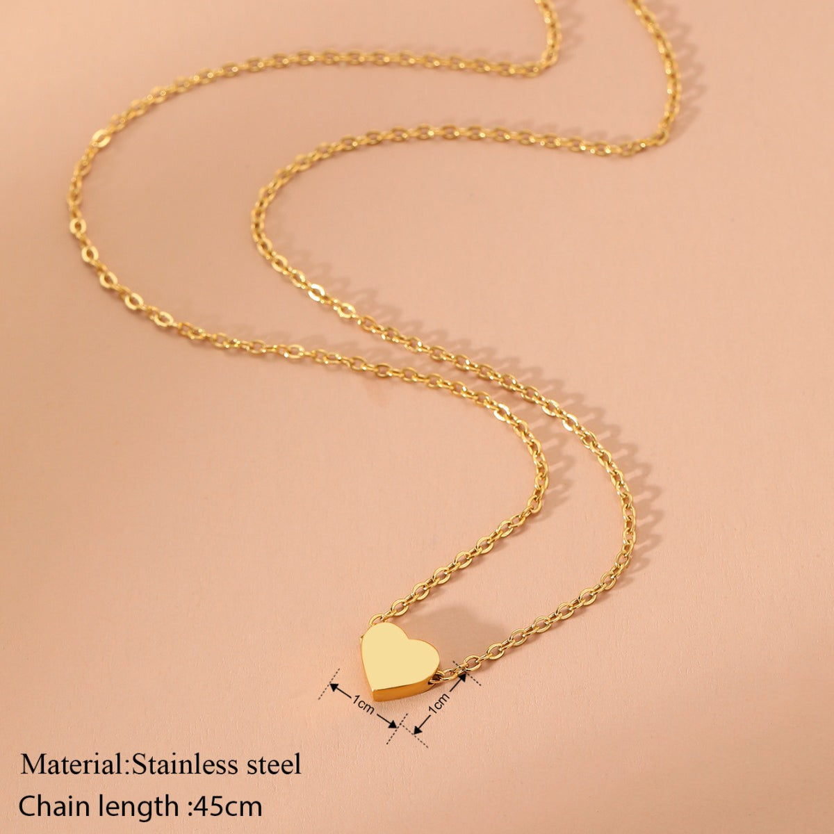 Minimalist Heart-shaped Pendant Necklace – product view 3