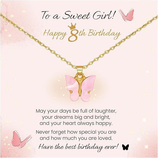 Pink Butterfly Stainless Steel Necklace – product view 18