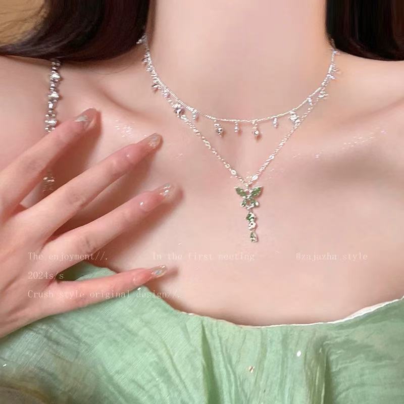 Crystal Water-drop Pendant with Collar Chain – product view 21