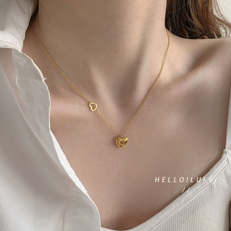 Minimalist Titanium Steel Clavicle Necklace – product view 25