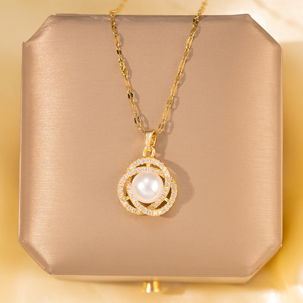 Minimalist Titanium Steel Clavicle Necklace – product view 41