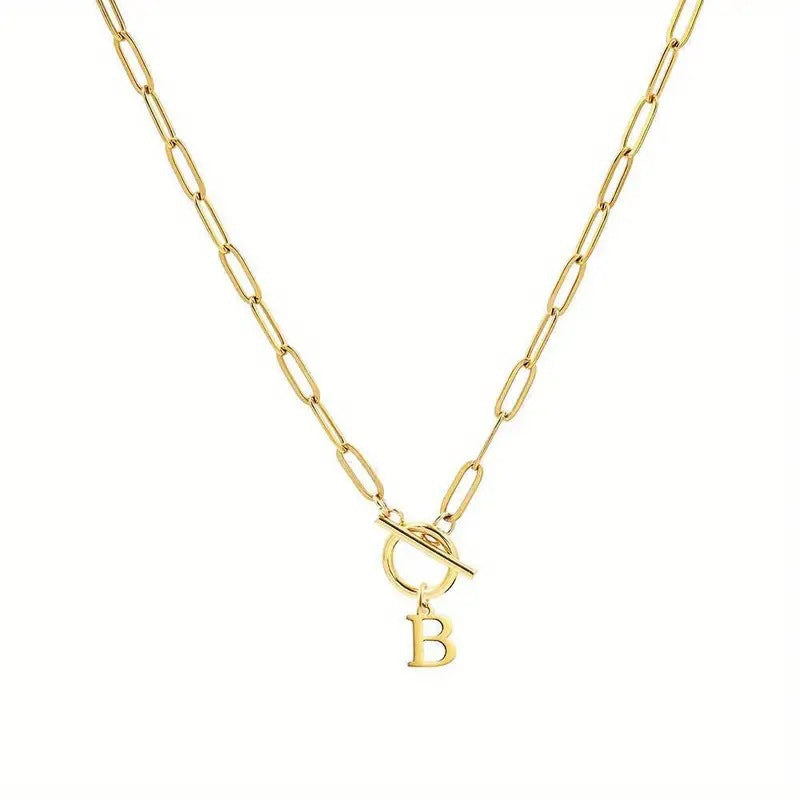 Initial Paperclip Chain Necklace – product view 6