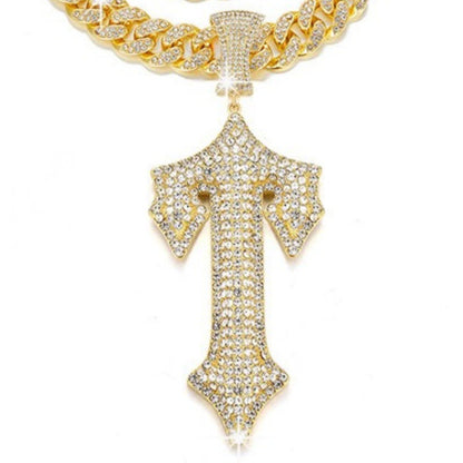 Hip Hop Letter Pendant Necklace with Cuban Chain – product view 12