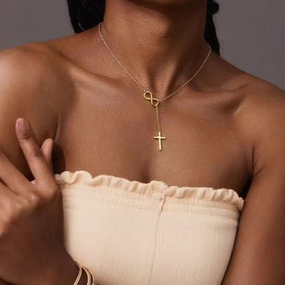 Simple Figure-eight Cross Necklace – product view 4