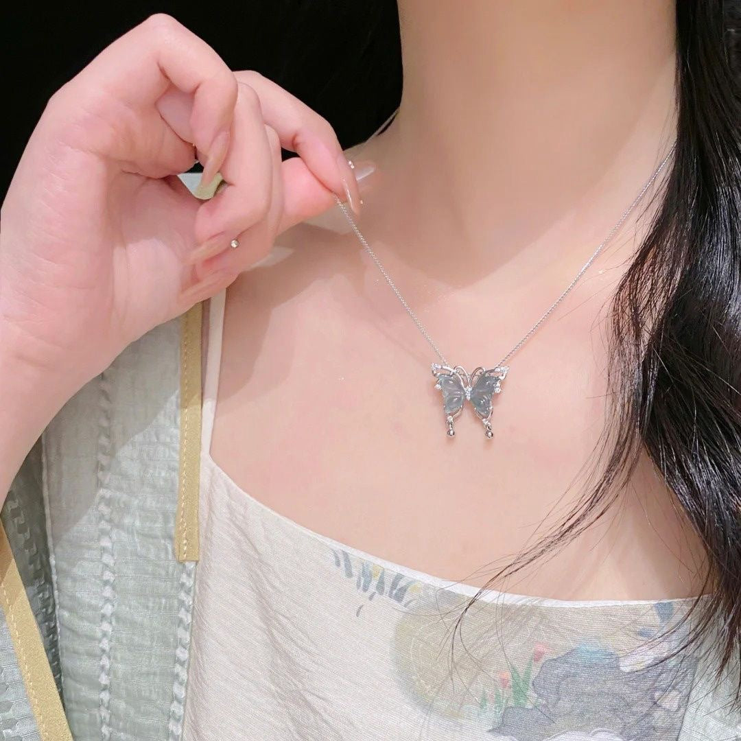 Ice-clear Butterfly Necklace for Women – product view 2