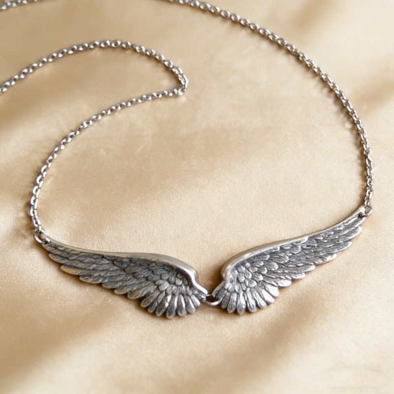 Double Wings Angel Retro Pendant Necklace for Women – product view 6