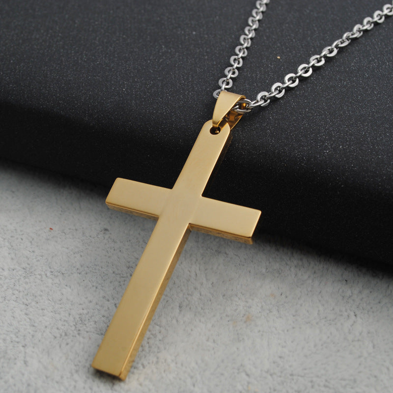 Stainless Steel Cross Pendant Necklace – product view 5