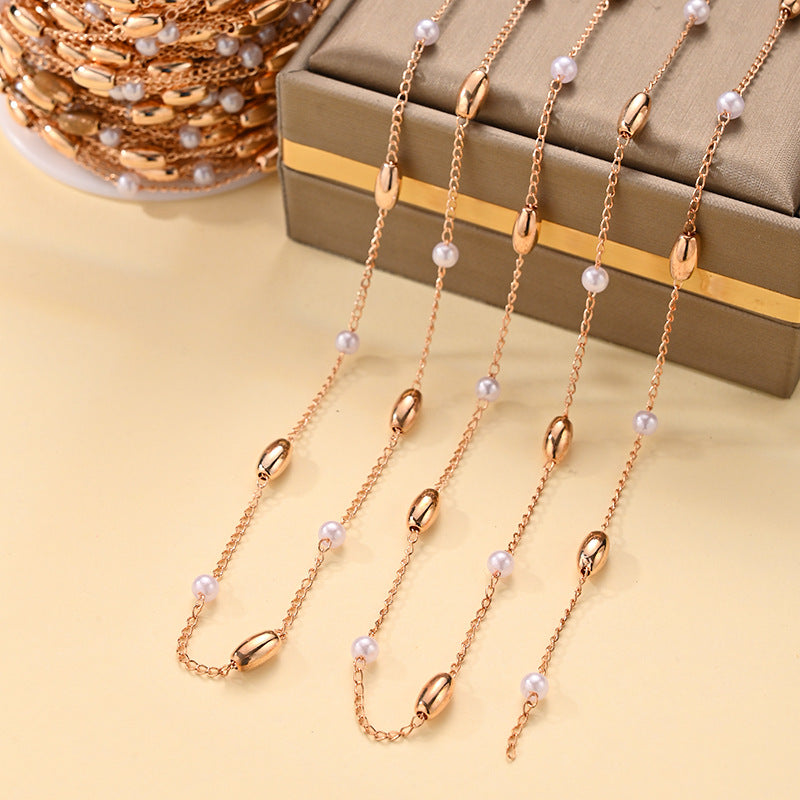 Imitation Pearl Chain Necklace – product view 6